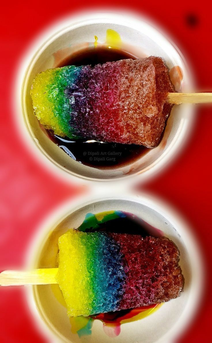 Rainbow ice lolly